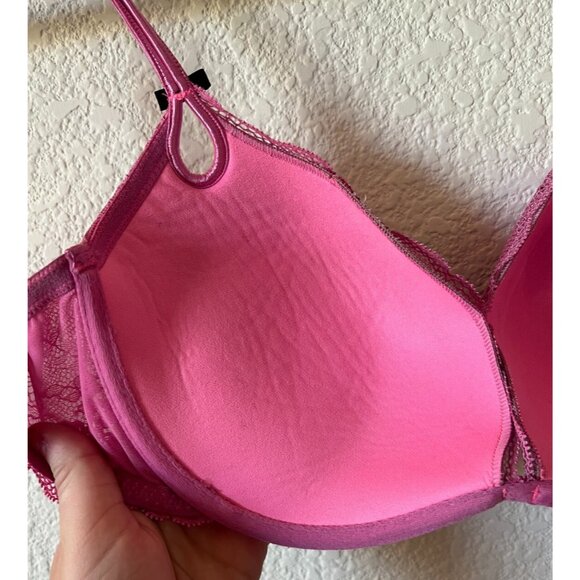 Victoria's Secret Pink Rhinestone Demi Pushup Bra 34DD - Picture 7 of 7